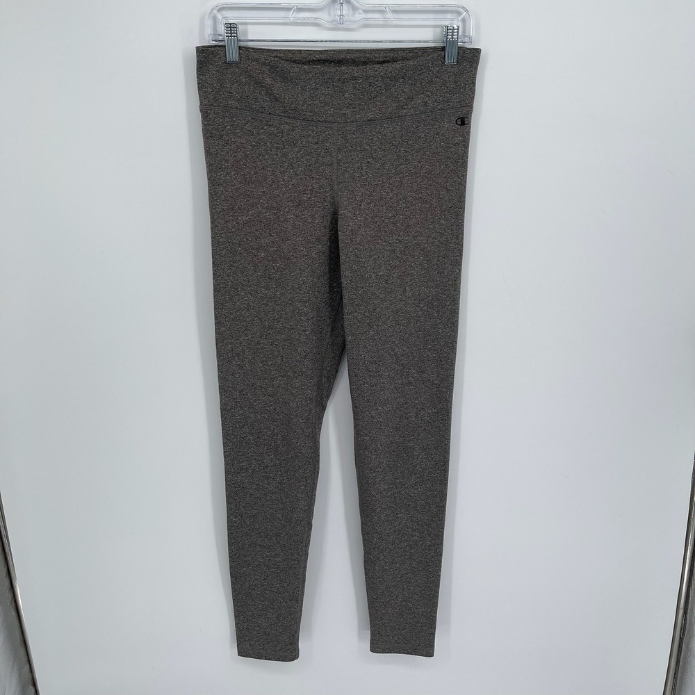 Champion Women's Gray Heather Duofold Warm Ctrl Double Dry Yoga Leggings Size L
